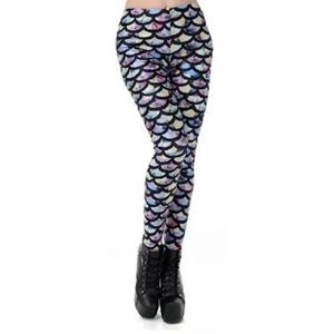 Ladies Multicolor Mermaid Leggings, size M